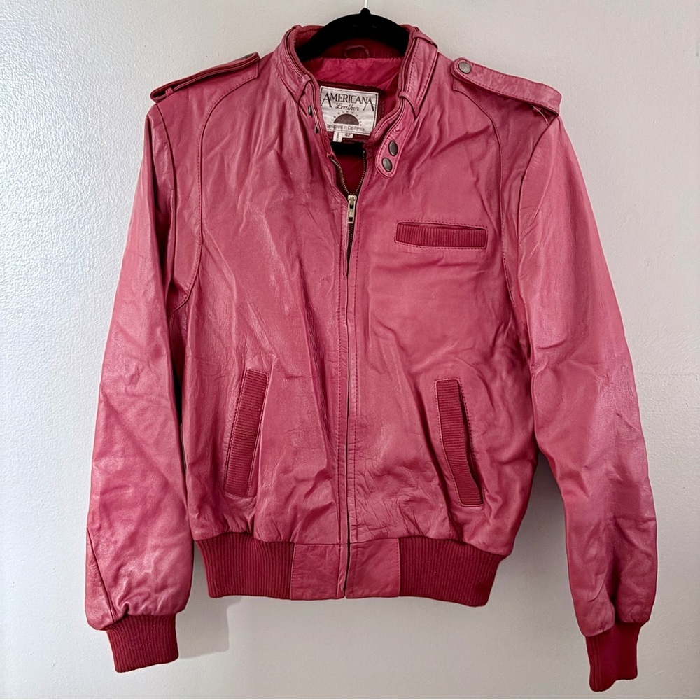 Americana Leather Vintage Red Leather Jacket